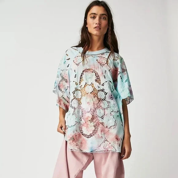 Free People Sunrise Lace Top - Picture 1 of 11